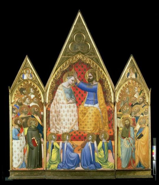 Fig. 5.1. Allegretto Nuzi, Coronation of the Virgin, c. 1350, tempera and gold on poplar panel, ...