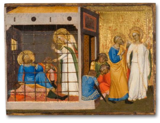 Fig. 6.2. Jacopo di Cione, Saint Peter Liberated from Prison, 1371, tempera and tooled gold and ...