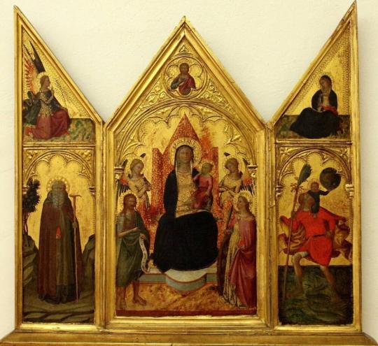 Fig. 7.2. Niccolò Buonaccorso, Virgin and Child Enthroned with Saints Anthony Abbot and Christo ...
