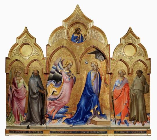 Fig. 9.2. Lorenzo Monaco, Annunciation with Saints Catherine, Anthony Abbot, Proculus, and Fran ...