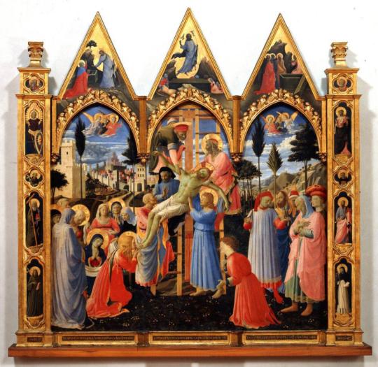 Fig. 10.1. Fra Angelico, Deposition of Christ, Santa Trinità Altarpiece, c. 1430–32, tempera on ...