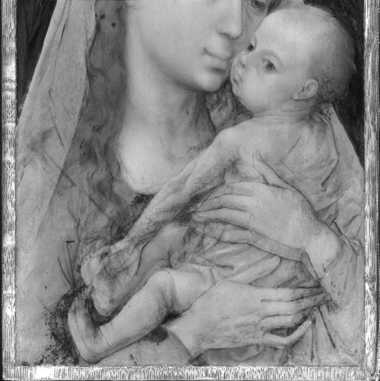 Fig. 29.4. Infrared reflectography of Workshop of Joos van Cleve, The Holy Family, probably aft ...