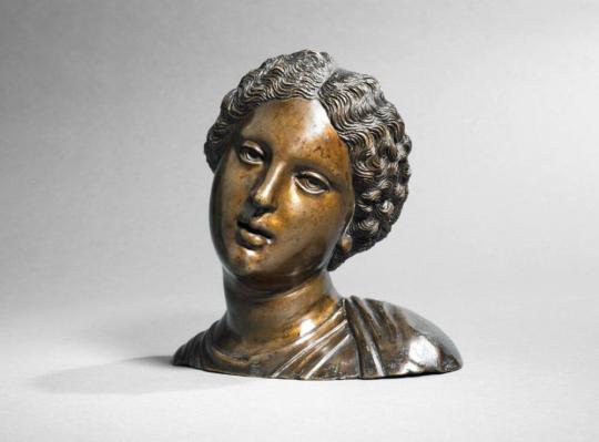 Fig. 54.1. Antonio Lombardo, Head of a Young Woman in the Antique Style, c. 1500–1505, brass co ...
