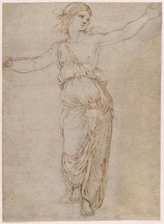 Fig. 46.1. Raphael (Raffaelo Sanzio), Lucretia, 1508–10, pen and brown ink over black chalk, pa ...