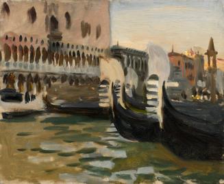 Gondolas off the Doge's Palace, Venice
