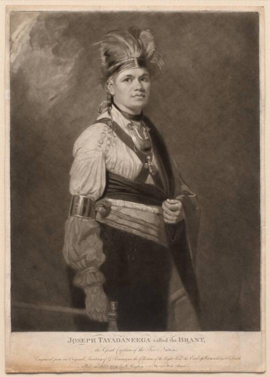 Joseph Tayadaneega called the Brant, the Great Captain of the Six Nations