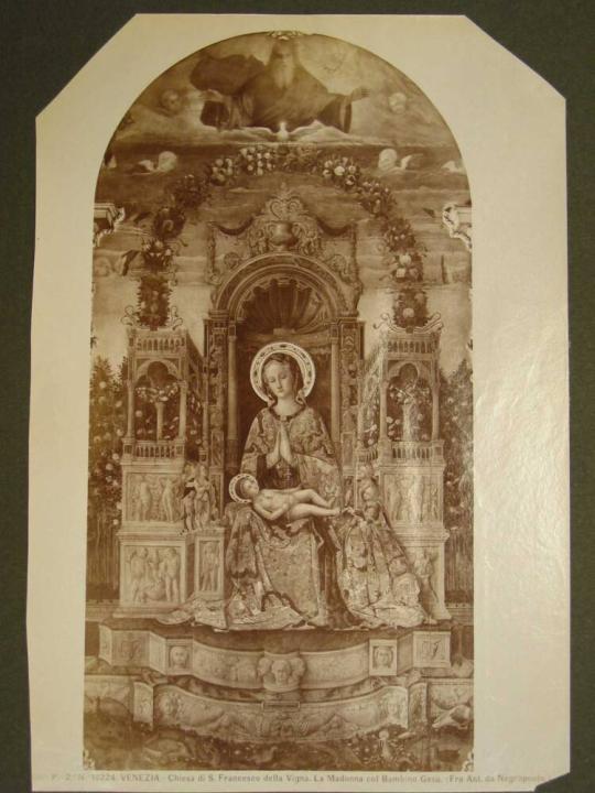 Chiesa di S. Francesco della Vigna.  La Madonna col Bambino Gesu.  (Fra. Ant da Negroponte).