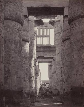 [Thebes - Interior of the Hall of Columns at the Temple of Karnaak, Looking South]