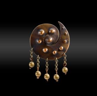 Copper Brooch with Dangles