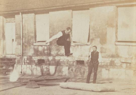 [Leapfrog Practice and Perfection in the Courtyard of the Salpêtrière Hospital, Paris]