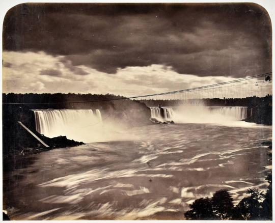 Niagara Falls, with Remnants of the Lewiston Suspension Bridge