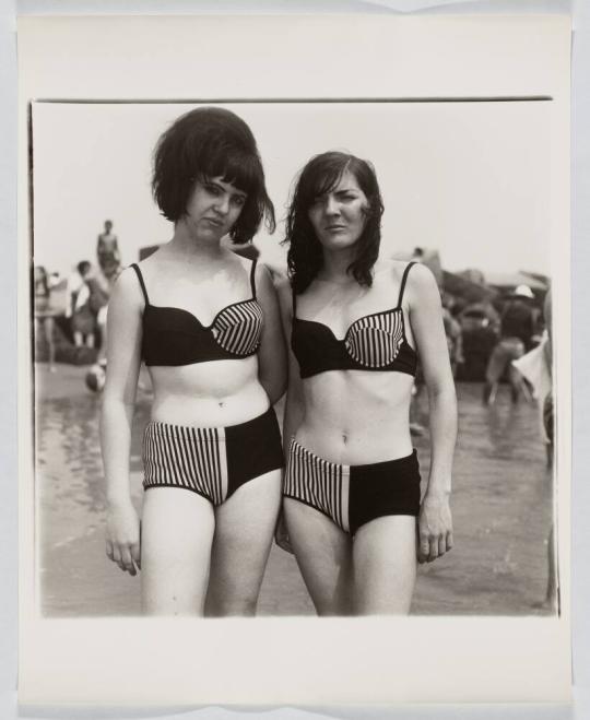 Two girls in matching bathing suits, Coney Island, N.Y. 1967