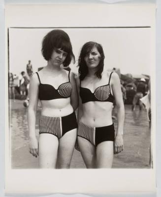 Two girls in matching bathing suits, Coney Island, N.Y. 1967