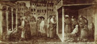 Chiesa del Carmine, Cappella Brancacci.  S. Pietro resucita Tabita e risana un storpio.