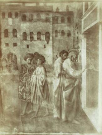 Chiesa del Carmine, Cappella Brancacci.  Une parte dell'affresco, S. Pietro resuscita Tabita e risana un storpio.