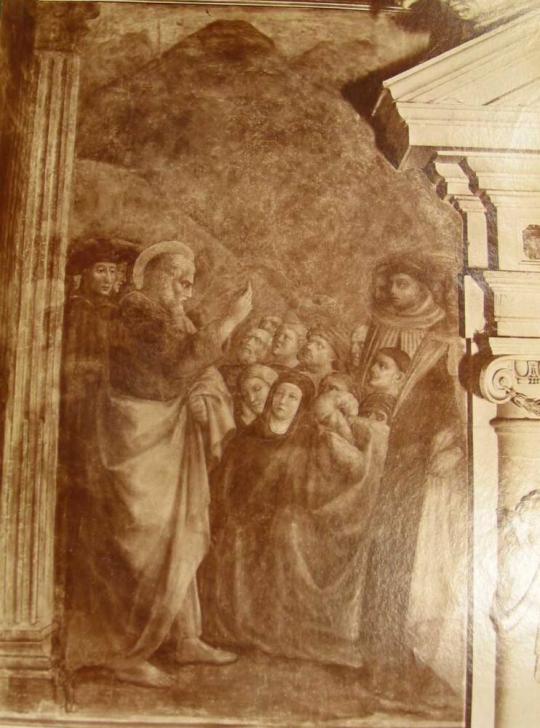 Chiesa del Carmine, Cappella Branacci.  Predicazione di S. Pietro.