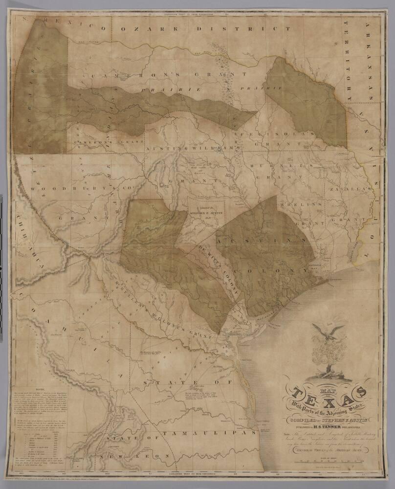 Map of Texas with Parts of the Adjoining States | All Works | The MFAH ...