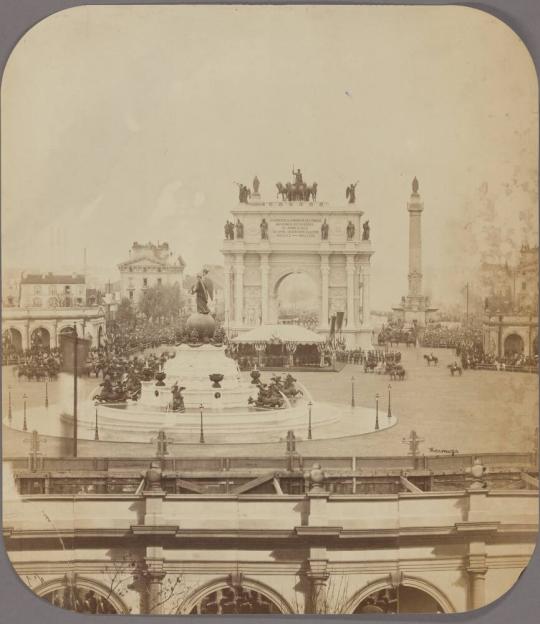 Inauguration du boulevard Prince-Eugène, place de la Nation à Paris. Fête du 7 décembre 1862.