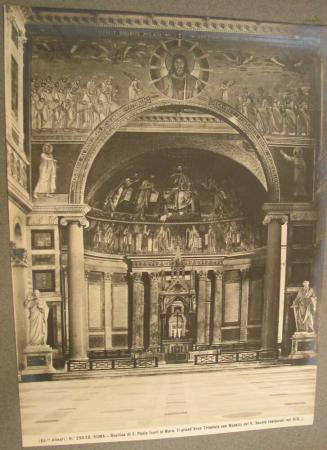 ROMA - Basilica di S. Paolo fuori le Mura.  Il Grand'Arco Trionfale con Mosaici del V Secolo restaurati nel XIX.