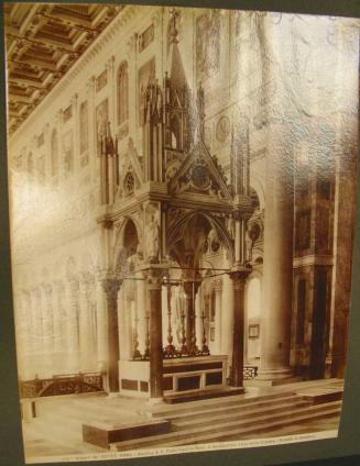 ROMA - Basilica di S. Paolo fuori le Mura.  Il Baldacchino, visto dalla Crocera.  ( Arnolfo di Cambio ).