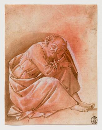 Saint Peter Sleeping (recto); Study for a Saint Luke, Seated, Reading (verso)