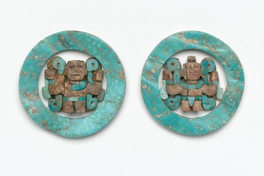 Pair of Ear Ornaments with Deity Effigies