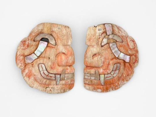 Pair of Deity Head Effigy Ornaments