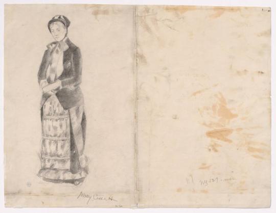 Standing woman, Double-sided study for the etching Afternoon Promenade