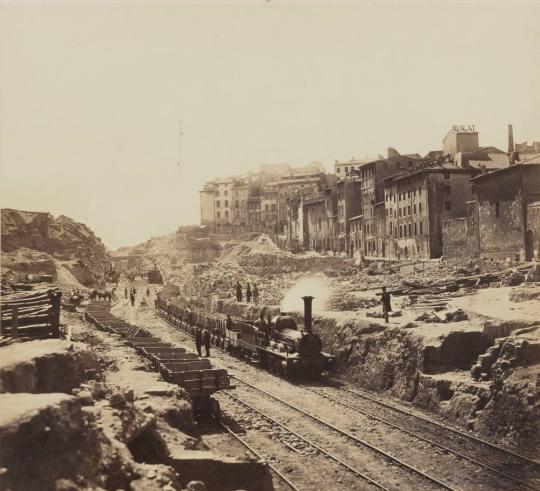 Vue des chantiers prise du Boulevard des Dames