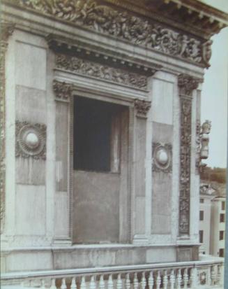 Municipal Palace. A window on the left side of the Loggia.