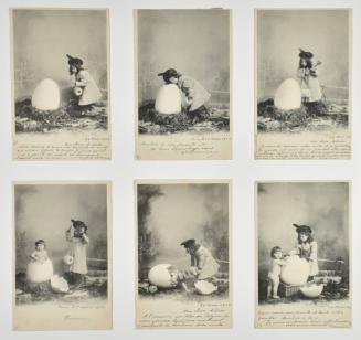 [Girl with Child Hatching from Egg]