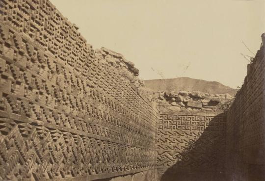 Intérieur d'une salle du Grand Palais, à Mitla (Oaxaca)