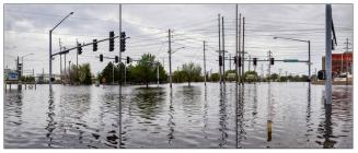 Mississippi Flood Triptych #4, Davenport, Iowa, USA