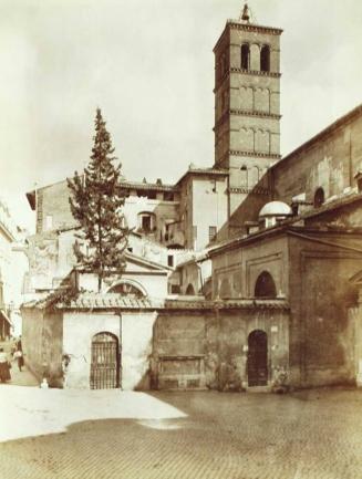 Basilica di S. Maria in Trastevere. Fianco destro col Campanile del XII secolo.