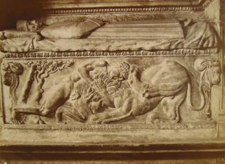Chiesa di S. Maria sopra Minerva. Ercole che abbatte il Leone Nemeo, sarcofago del monumento a Giov. Alberini.