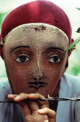 Traditional Indian dance mask from the town of Minimbo, adopted by the rebels during the fight against Somoza to conceal identity, Nicaragua