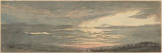 Landscape at Sunset [recto]; Study of a Pig [verso]