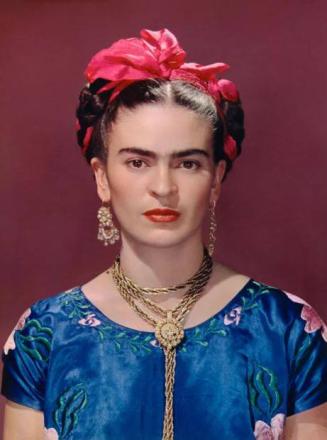 Frida with Blue Satin Blouse, New York