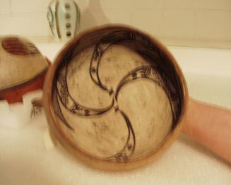 Bowl with Abstract Clouds and Bear Paws