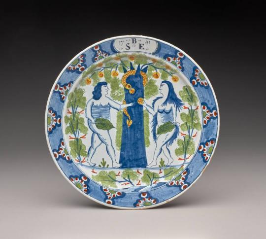 Dish with Adam and Eve