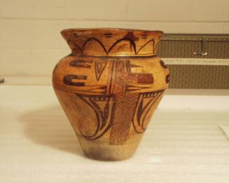 Jar (Olla) with Abstract Horseshoe and Feather Designs
