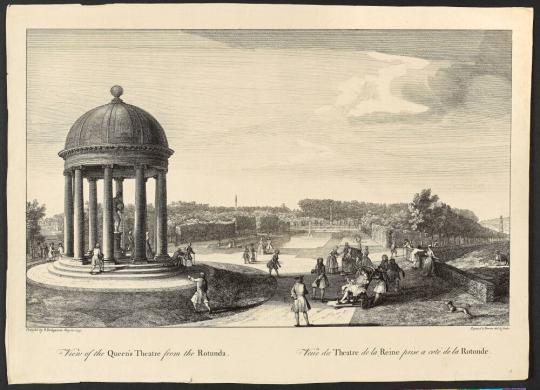 Fig. 1.2. Jacques Rigaud, View of the Queen’s Theater from the Rotunda, plate 8 from the series ...