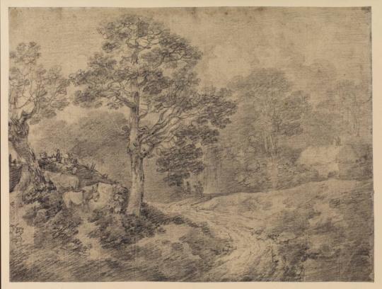 Fig. 8.2. Thomas Gainsborough, Wooded Landscape with Donkeys, Cottage, and Figures Riding on a  ...