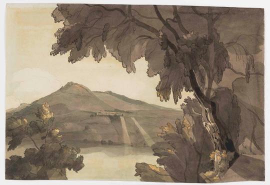 Fig. 12.1. Francis Towne, Lake of Albano, Morning Sun Rising Over Rocca Del Papa, July 12, 1781 ...