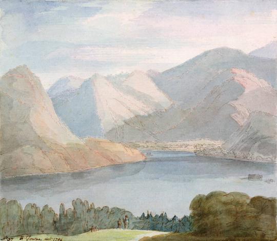 Fig. 13.1. Francis Towne, Ullswater from Gowbarrow Park, 1786, graphite, pen, gray and brown in ...