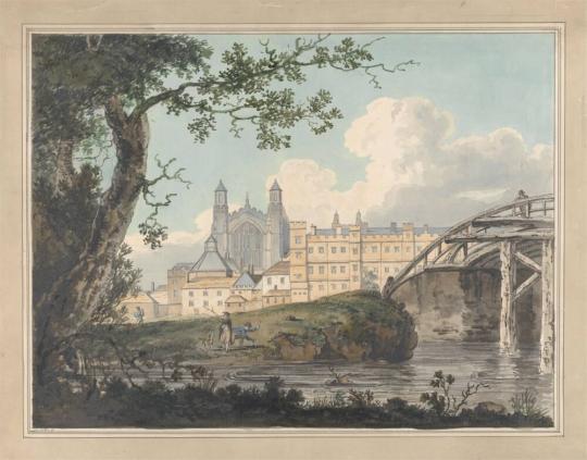 Fig. 27.1. Thomas Girtin, Eton College from Datchet Road, 1790, watercolor with pen and gray in ...