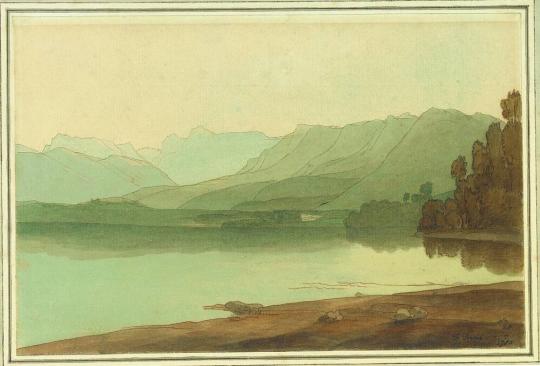 Fig. 23.1. Francis Towne, A View at Low Wood, Looking across the Head of Lake Windermere, Augus ...