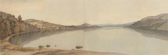 Fig. 24.1. Francis Towne, Lake Windermere, 1786, watercolor and brown and gray ink over graphit ...