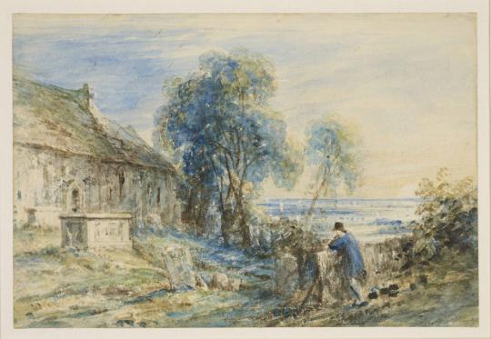 Fig. 35.1. John Constable, Design for Gray’s Elegy, Stanza V, 1833, pen and ink and watercolor, ...