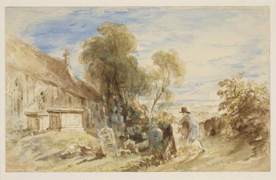 Fig. 35.2. John Constable, Design for Gray’s Elegy, Stanza V, 1833, watercolor, The British Mus ...